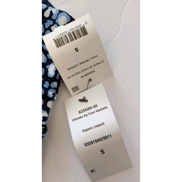 Cotton On Body Sports Bra Sz Small Ultimate Zip Front Organic Blue Leopard New - Picture 6 of 7